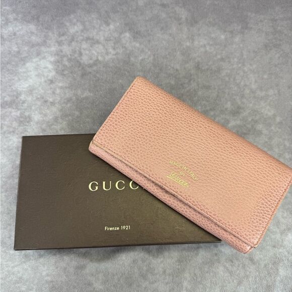 Gucci Pink Swing Leather Women's Wallet